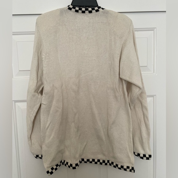 High Sierra long sleeve zipper front Christmas Holiday sweater size Large- cream - Picture 6 of 9
